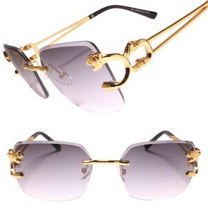 Kiss Rimless Diamond Cut Gray Lens Hip Hop Sunglasses